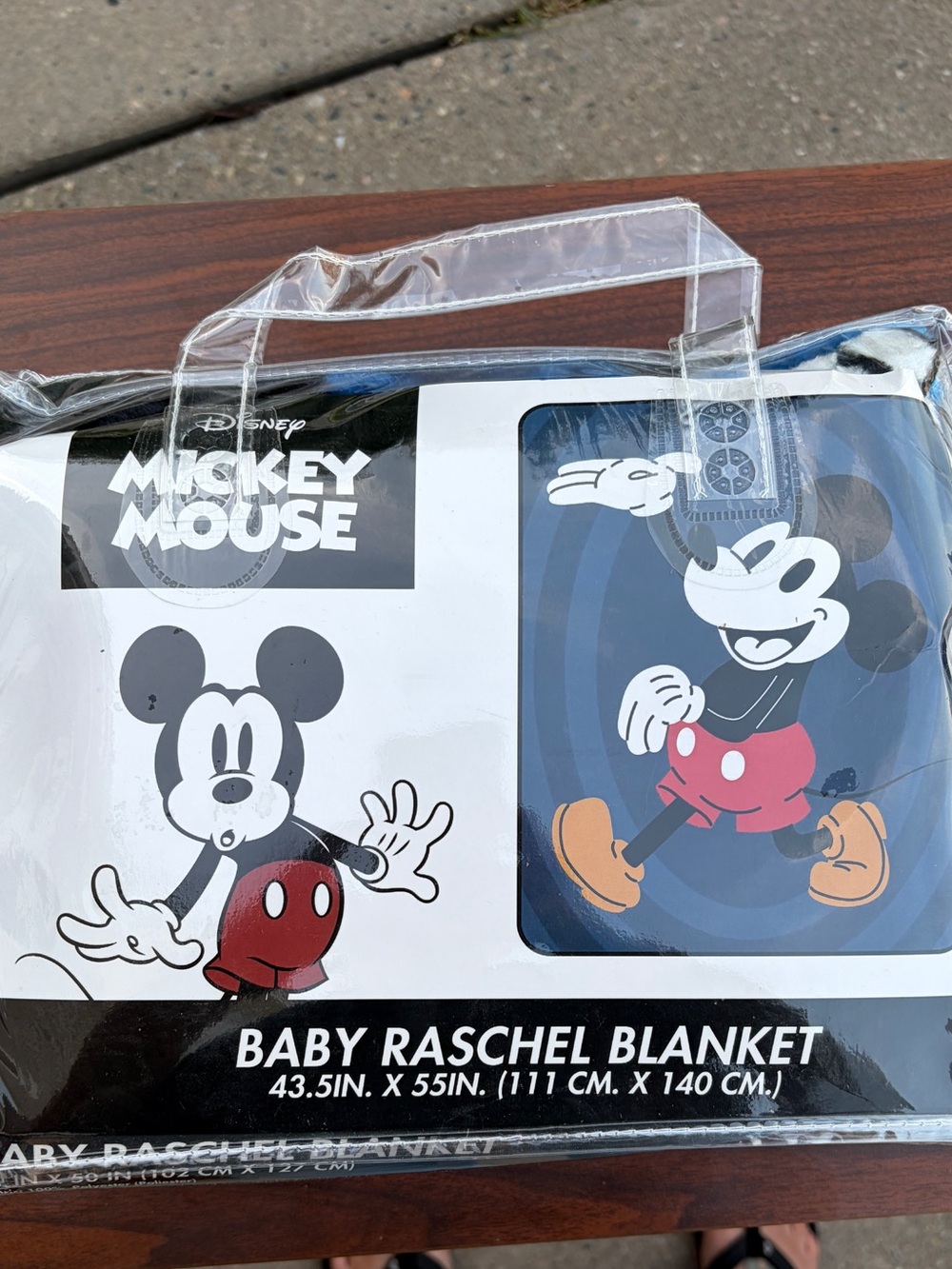 Disney Mickey Mouse Baby Raschel Plush Blanket Blue Black New in Package